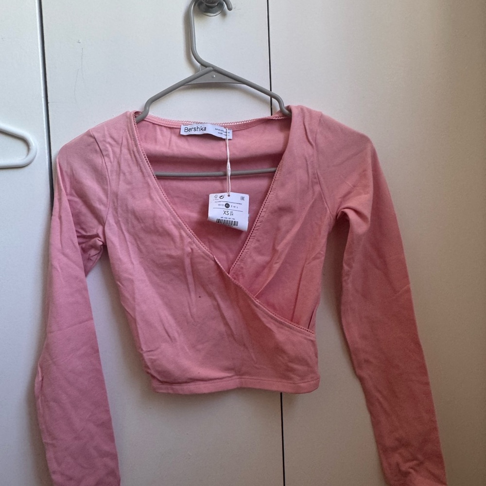 Bershka Pink Wrap Top